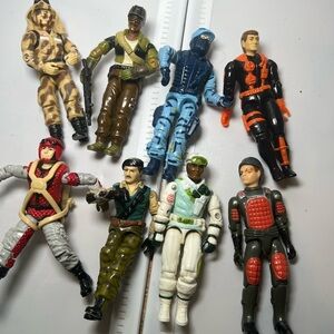Vintage GI Joe Lot Of 8 Grand Slam Alpine Dusty Shock Wave Crazy Legs